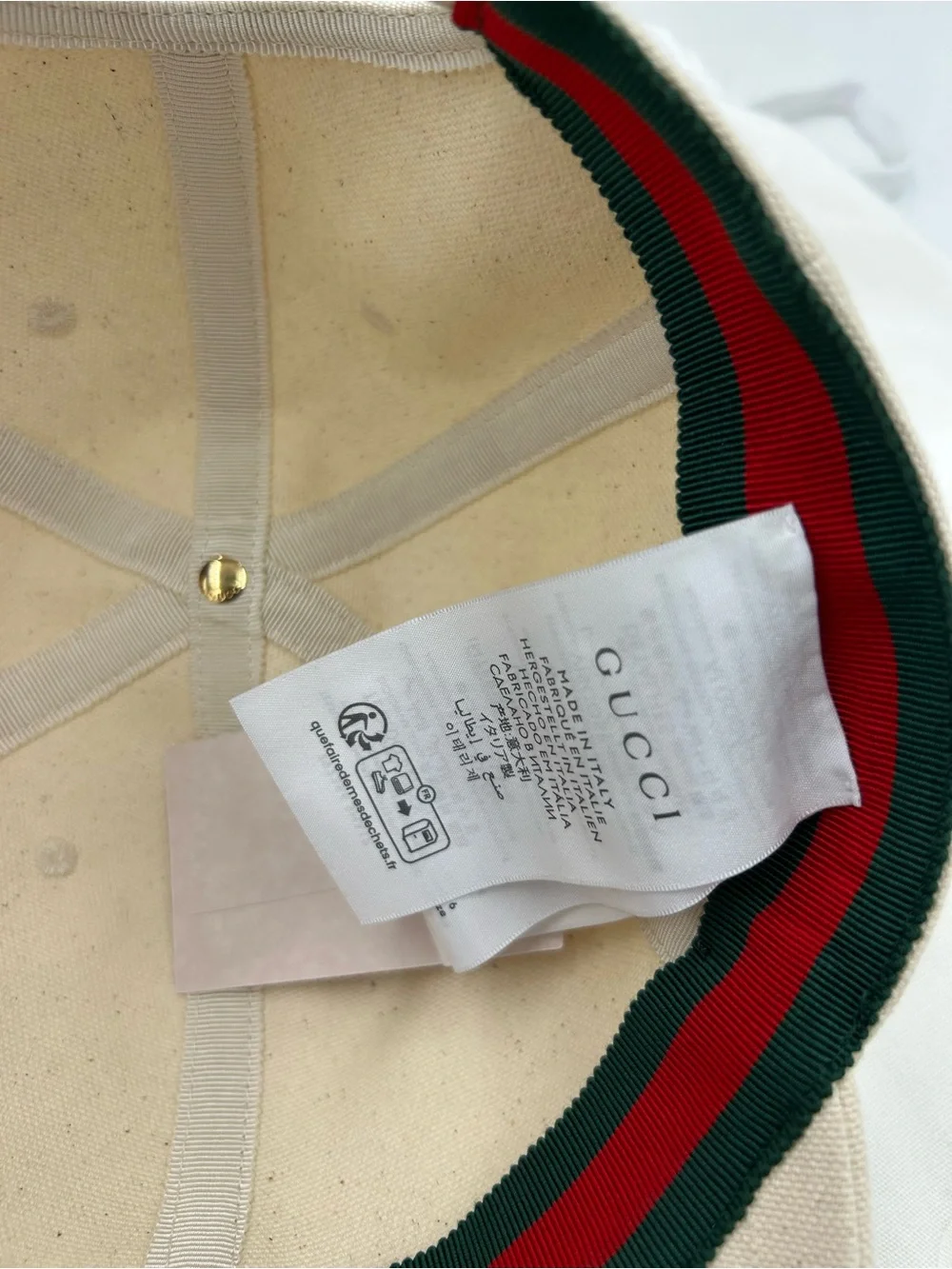 Unisex, Gucci, gold logo baseball cap size large made in Italy